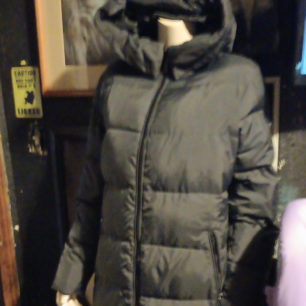 Black Puffer Jacket with Hood
